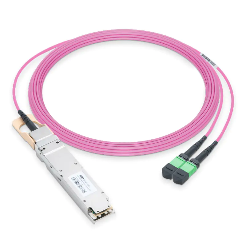 800GBASE-2×SR4 OSFP PAM4 850nm 100m MMF(Finned Top) Liquid/Immersion Cooling Transceiver with 3m Female Type A Pigtail