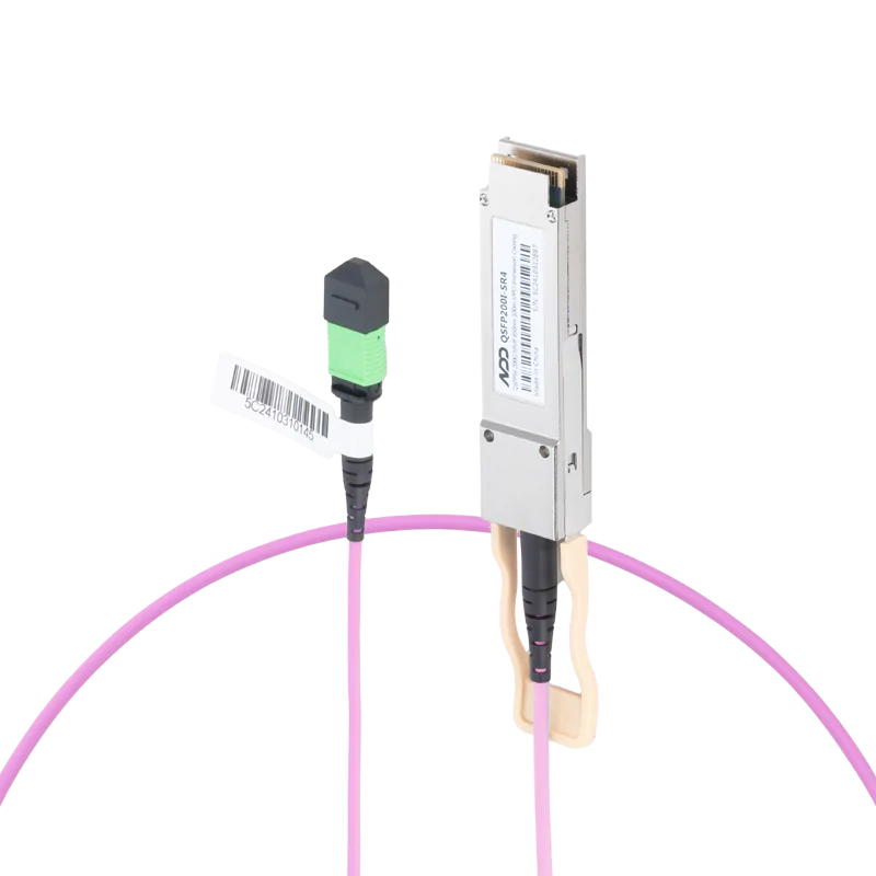 200GBASE-SR4 QSFP56 PAM4 850nm 100m MMF Immersion Cooling Transceiver with 5m Female Type A Pigtail