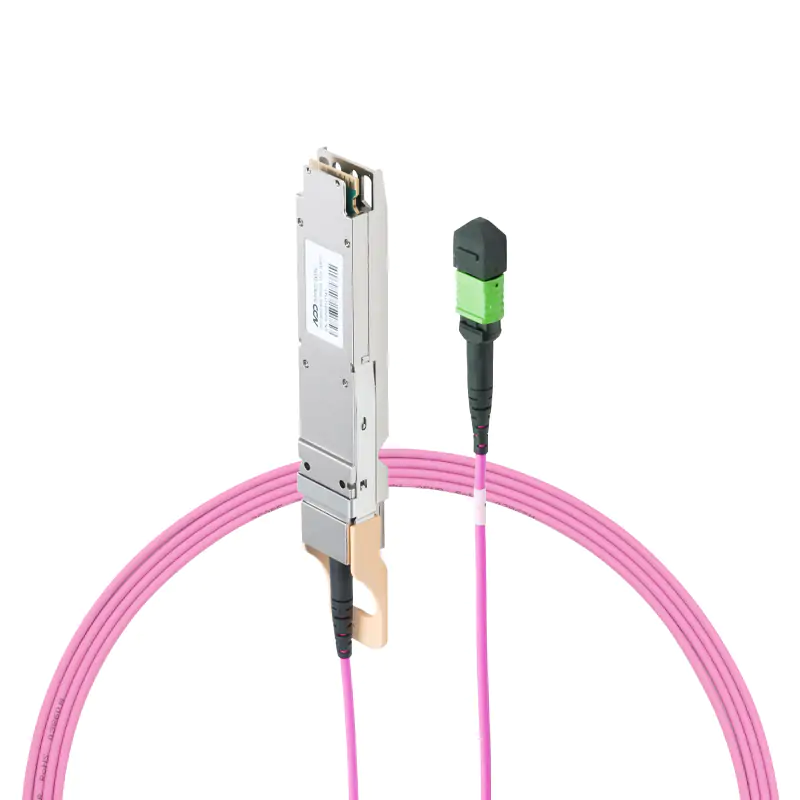 800GBASE-2×SR4 OSFP PAM4 850nm 100m MMF(Finned Top) Liquid/Immersion Cooling Transceiver with 3m Female Type A Pigtail