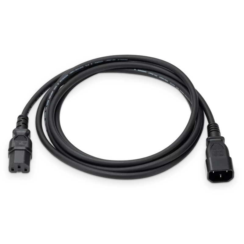 C14 to C15, 10A/125V, Black Power Cord, 2.5m (8.2ft)