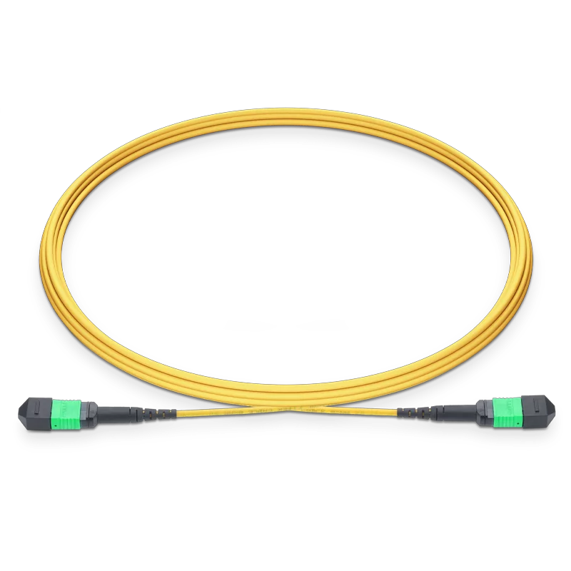 NVIDIA/Mellanox MFP7E30-N01A Compatible 1.5m (5ft) MPO-12 APC(Female) to MPO-12 APC(Female) 12 Fibers Single-mode (OS2) Patch Cable, Type B, LSZH, 3.0mm, Max IL ≤ 0.35dB, Yellow