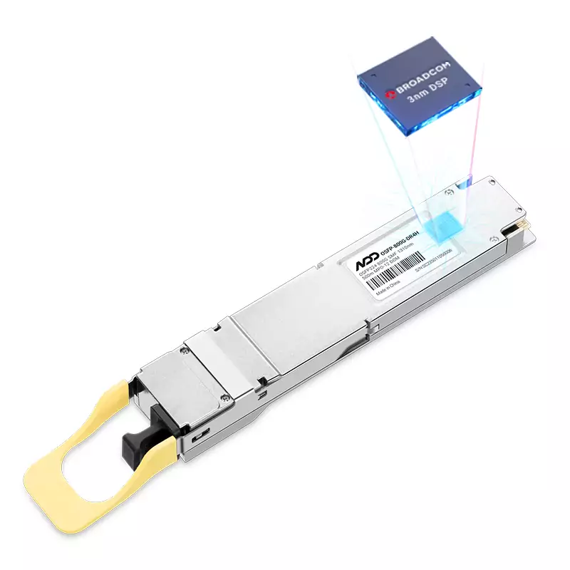 NVIDIA/Mellanox MMS4A20-XM800 Compatible 800G DR4 OSFP224 4x200G-PAM4 1310nm 500m DOM MTP/MPO-12 APC InfiniBand XDR Transceiver Module for SMF (RHS/Flat Top)