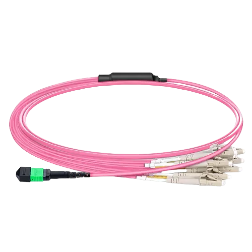 OM4 1m (3ft) MPO-16 APC Female to 8 LC UPC 16 Fibers Elite Breakout Cable