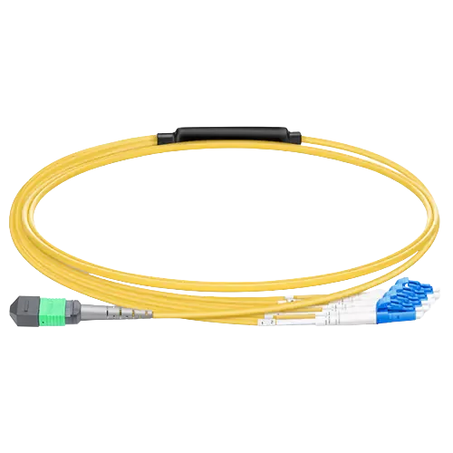 OS2 20m (66ft) MPO Female to 4 LC UPC 8 Fibers Type B Elite Breakout Cable