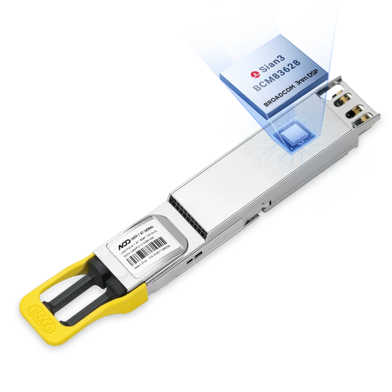 NVIDIA/Mellanox MMS4A00-XM (980-9IAH1-00XM00) Compatible 1.6T 2xDR4/DR8 OSFP224 IHS/Closed Finned Top PAM4 Broadcom 3nm DSP (Sian3 | BCM83628) 1310nm 500m SMF DOM Dual MPO-12/APC InfiniBand XDR Silicon Photonics Transceiver Module for Quantum-X800 Air-Cooled Switches