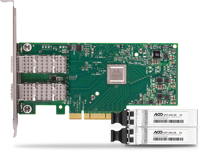 NVIDIA Mellanox MCX4121A-ACAT 25GbE SmartNIC with 2 * SFP-25G-SR Transceivers kits