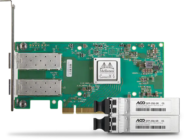 NVIDIA Mellanox MCX512A-ACAT 25GbE SmartNIC with 2 * SFP-25G-SR Transceivers kits