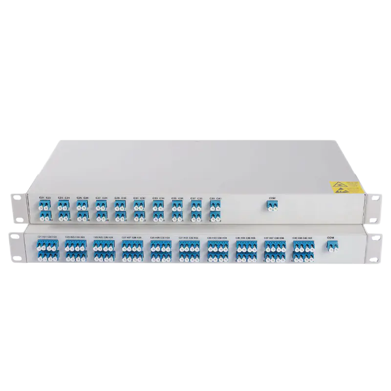 Dual Fiber 80 Channels C21-C60 50GHz Passive DWDM MUX DEMUX, LC/UPC, with Monitor Port, 1U Rack, ODM-C80D21D60