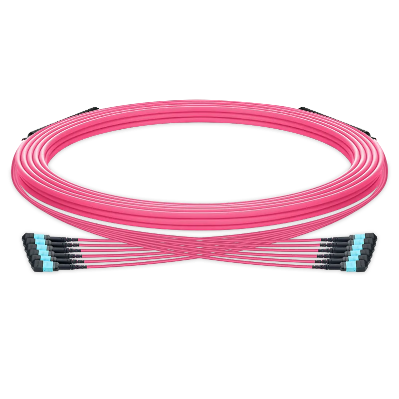 50m (164ft) Pre-terminated MPO trunk cable, 72 Fibers, 6 x MPO-12 UPC (Male) to 6 x MPO-12 UPC (Male) Multimode (OM4) Type B