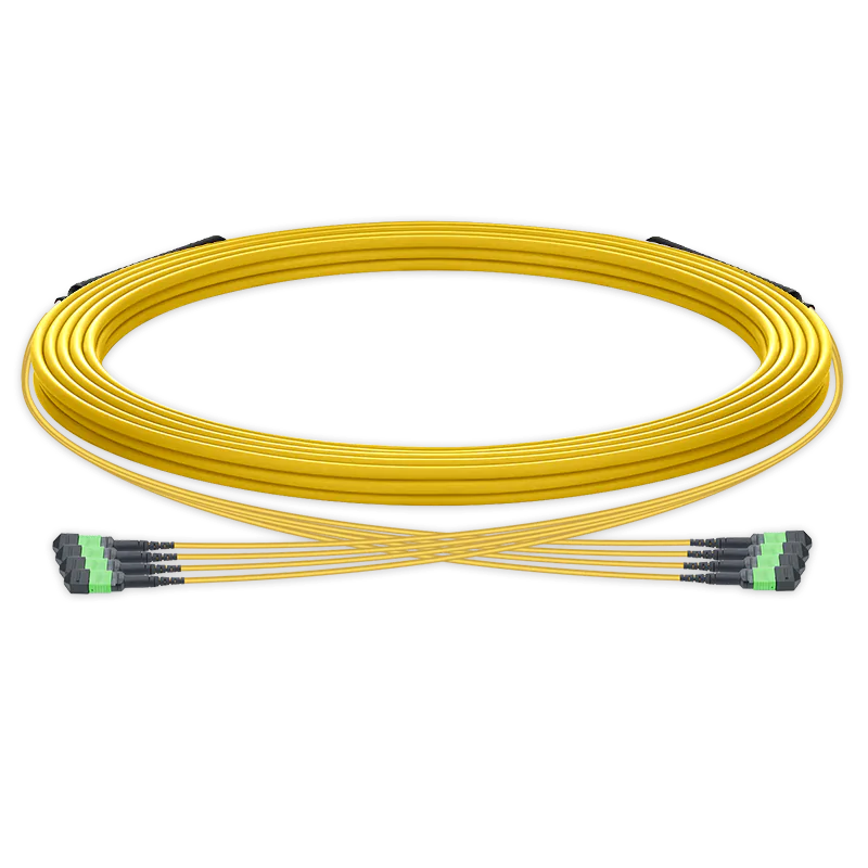 50m (164ft) Pre-terminated MPO trunk cable, 48 Fibers, 4 x MPO-12 APC (Male) to 4 x MPO-12 APC (Male) Single Mode (OS2) Type B